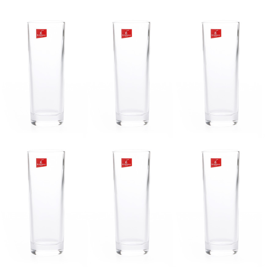 BLINKMAX 6pc Water Glass Tumbler Set Transparent Drinkware 270ml