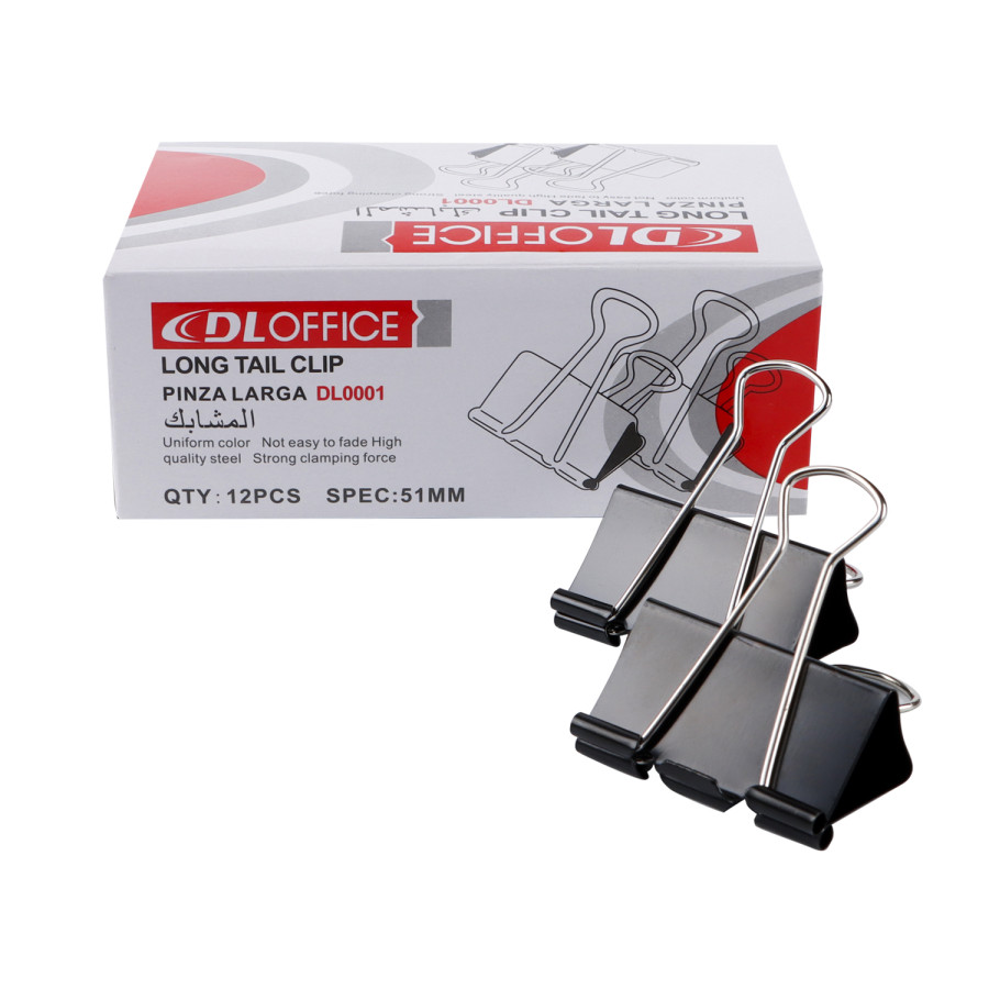 Generic Steel Binder Clips 12pc Pack - 51mm Black