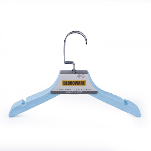 BECHOWARE 3pc Plastic Cloth Hanger 32cm - Blue