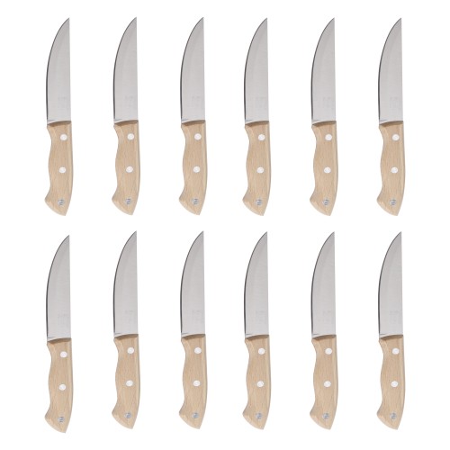 Generic 12pcs Stainless Steel Senior Kitchen Knife with Wooden Handle 22cm