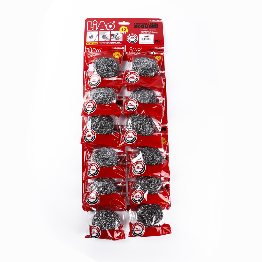 Generic LiAo Stainless Steel 15g Scourer 12pc Card