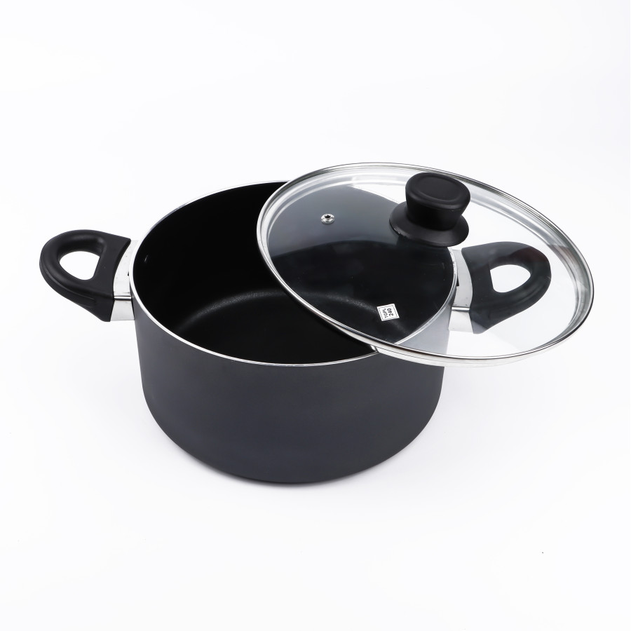 KITCHENMARK 2-way Non Stick Casserole with Glass Lid 26cm - Black