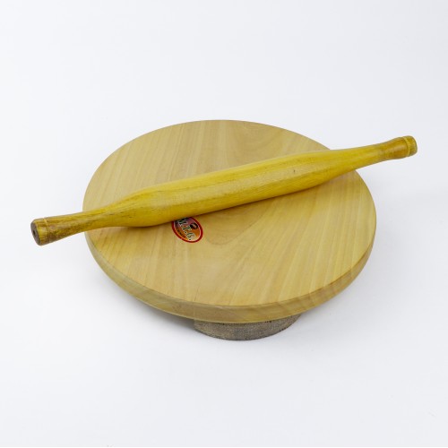 Generic Wooden Rolling Pin Board Chapathi Maker Set 25cm