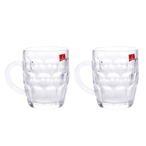 BLINKMAX 2pc Beer Glass Mug Tumbler Set Transparent Drinkware 560ml