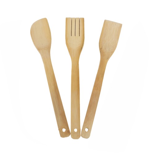 KITCHENMARK 3pc Bamboo Kitchen Spoon Set