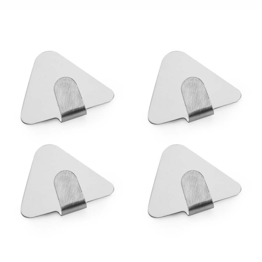 Generic Stainless Steel Triangle Shaped Adhesive Sticker Hook 4pc Pack