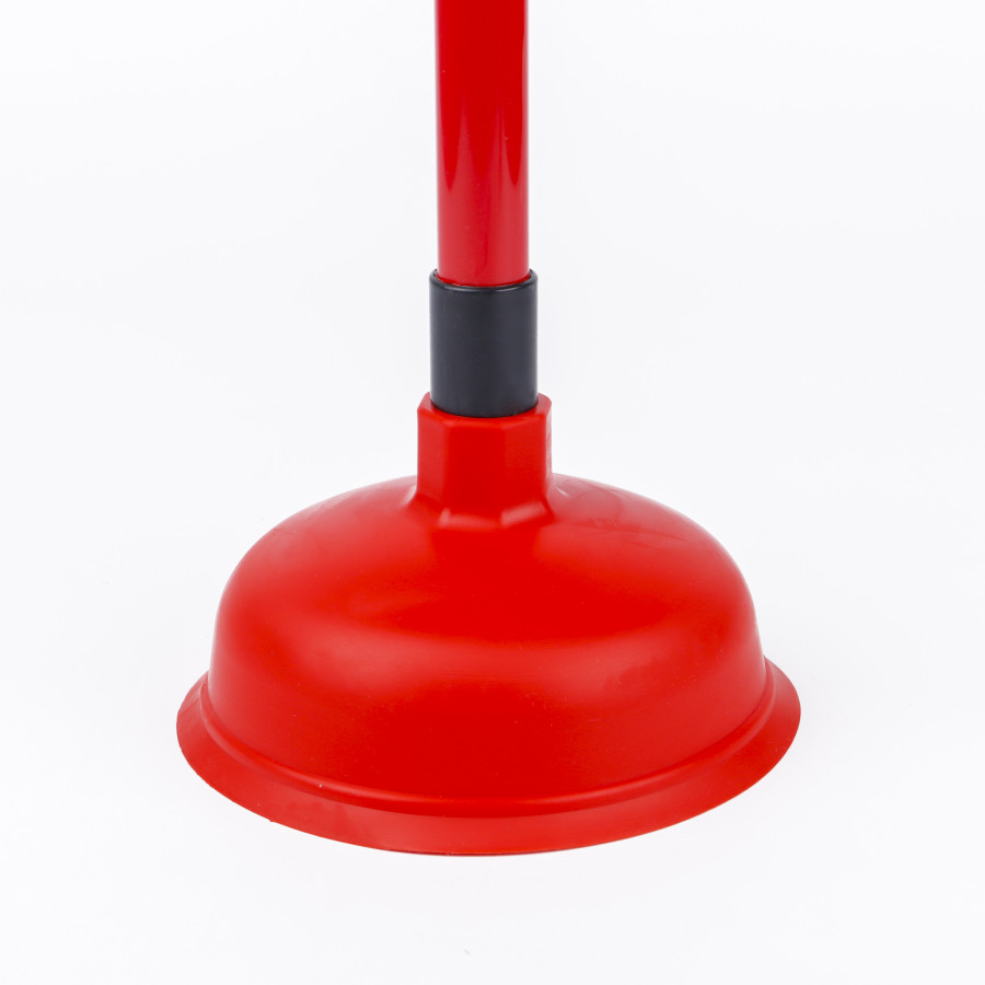 Oaxy Toilet Pump Air Plunger Steel Handle Rubber Nozzle 46cm - 2 Color Pack