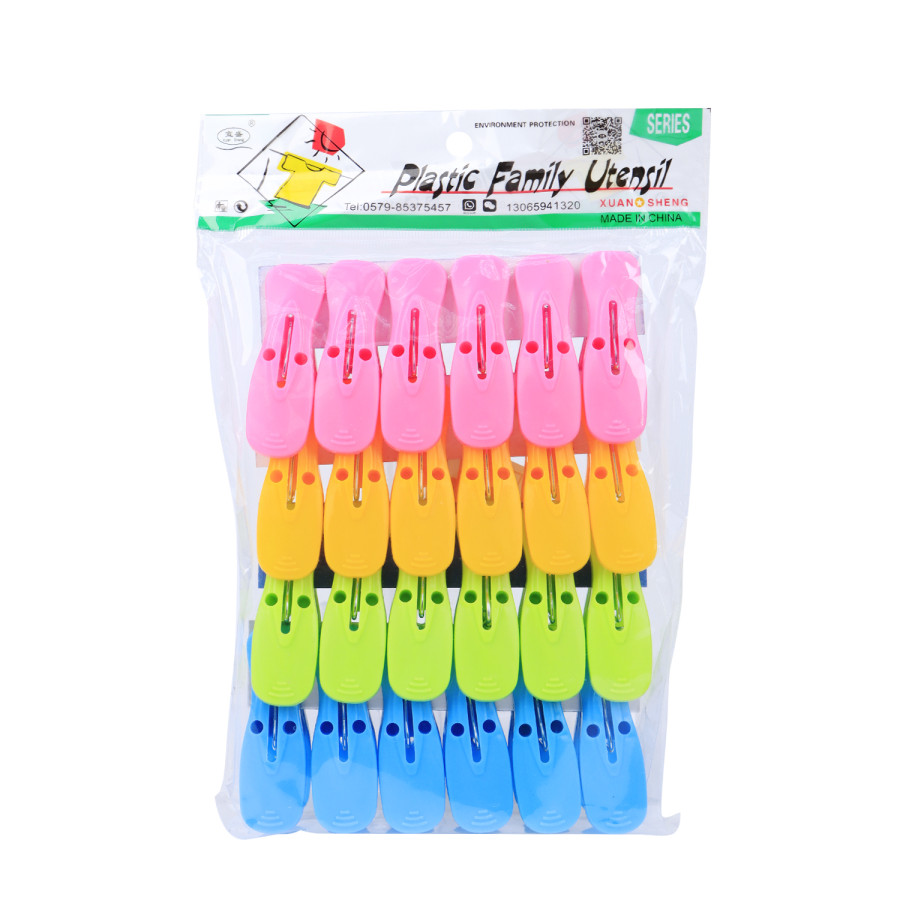 Generic 24pc Plastic Cloth Pegs Clips - Multicolor