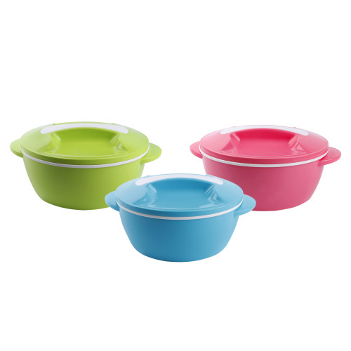 KITCHENMARK Aura Microwave Safe Insulated Hot Pot 2L - 3 Color Pack