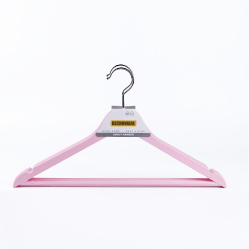 BECHOWARE 3pc Plastic Cloth Hanger 43.8cm - Pink