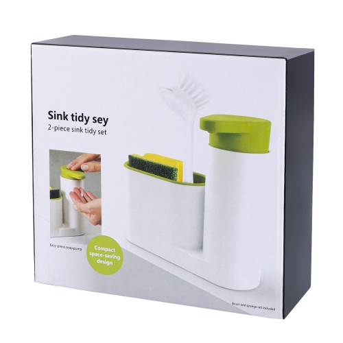 Generic 2pc Sink Tidy Set - Green White Pack