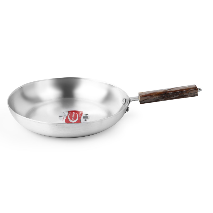KITCHENMARK 3pc Aluminium Fry Pan Set with Wooden Handle