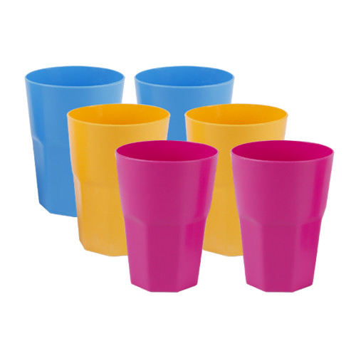 KITCHENMARK 6pc Plastic Glass Tumbler Set 500ml - Multicolor