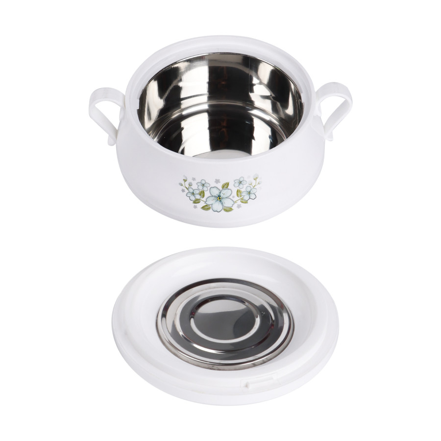 KITCHENMARK 3pcs Shahi Stainless Steel Insulated Hotpot 1000ml, 1500ml, 2500ml - White