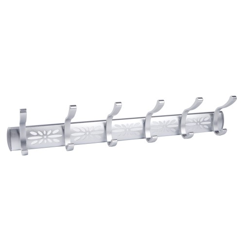 BECHOWARE Aluminium 6 Pin Wall Hook 51cm - Silver