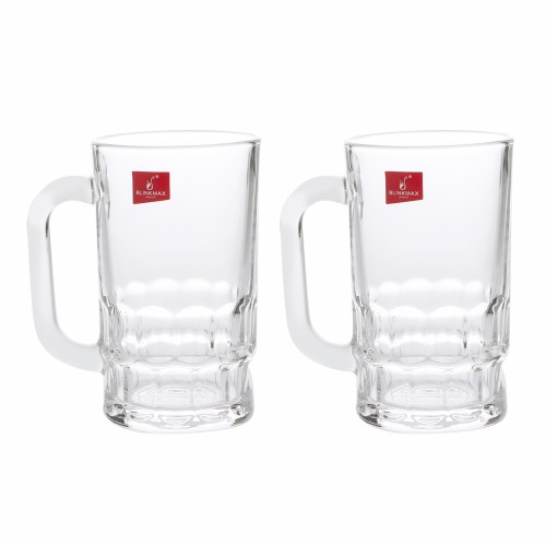 BLINKMAX 2pc Beer Glass Mug Tumbler Set Transparent Drinkware 340ml
