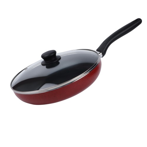 BECHOWARE 26cm Nonstick Frypan with Lid - Red