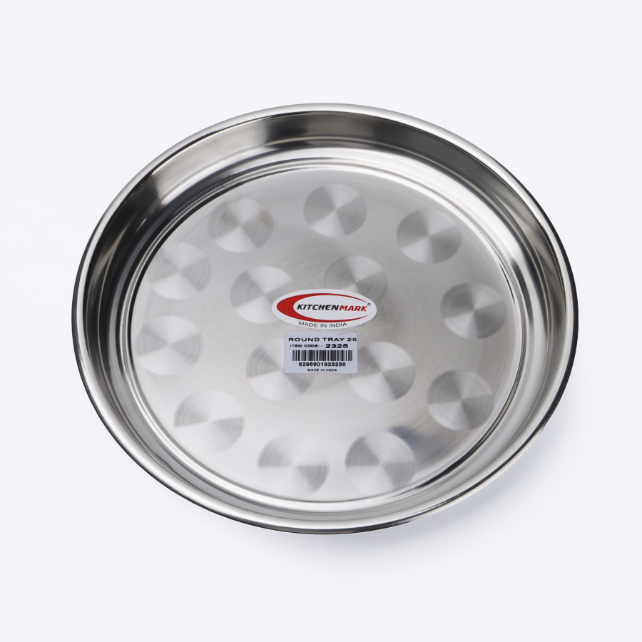KITCHENMARK Steel Round Tray - 25cm