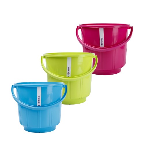 alltime Plastic Bucket with Handle 11Ltr - 3 Color Pack