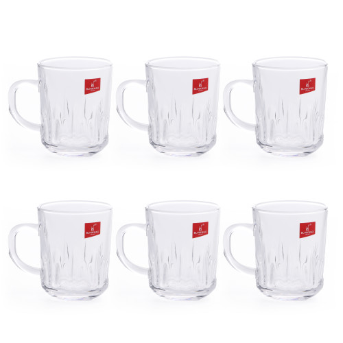 BLINKMAX 6pc Tea Glass Tumbler Set Transparent Drinkware 230ml