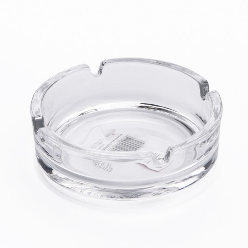 BLINKMAX Round Transparent Glass Ashtray 10.5cm