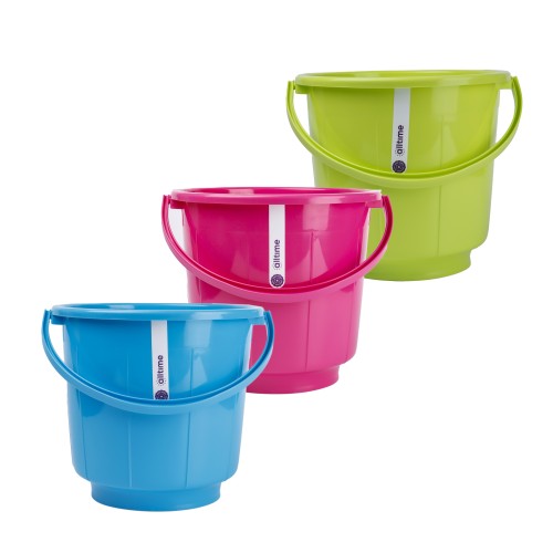 alltime Plastic Bucket with Handle 18Ltr - 3 Color Pack
