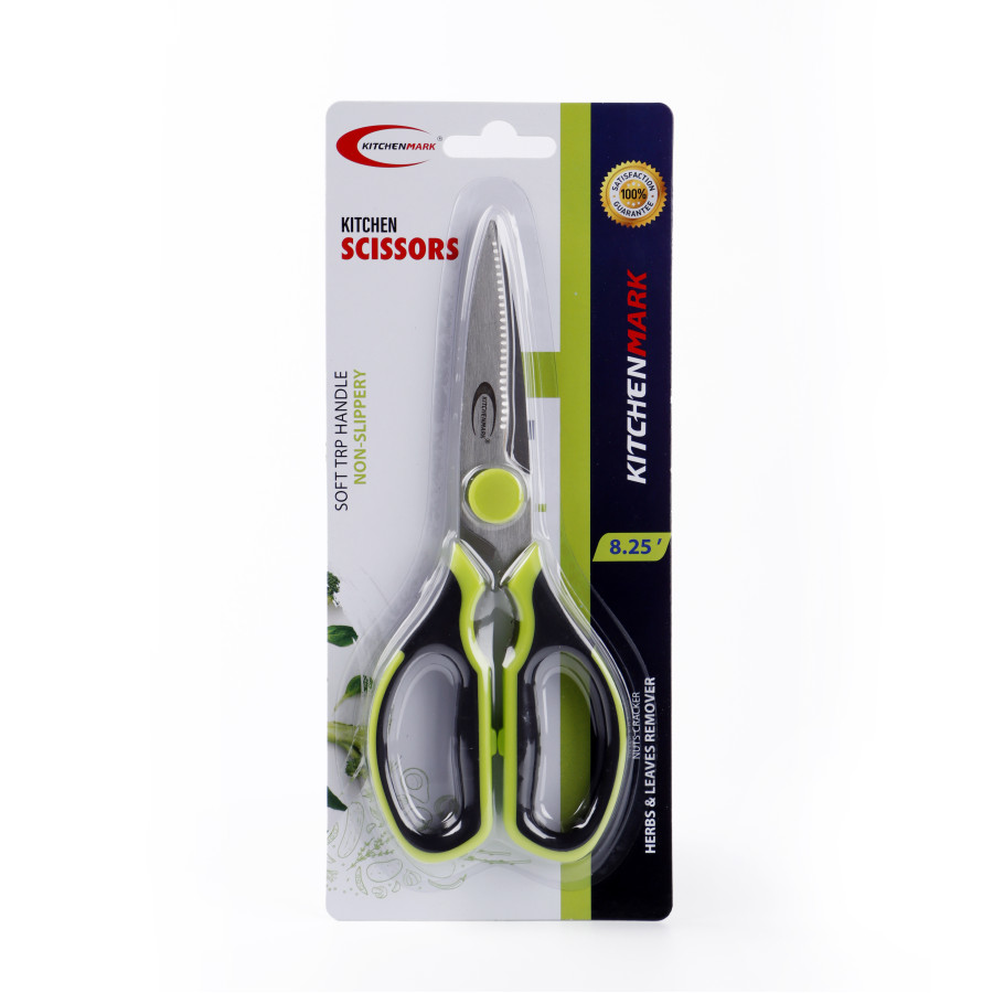 KITCHENMARK Stainless Steel Kitchen Scissors 21.5cm - Green