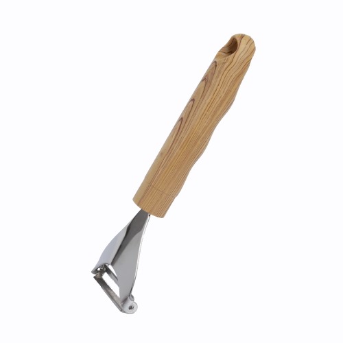 Generic Stainless Steel Blade Wooden Handle Peeler 18.5cm 