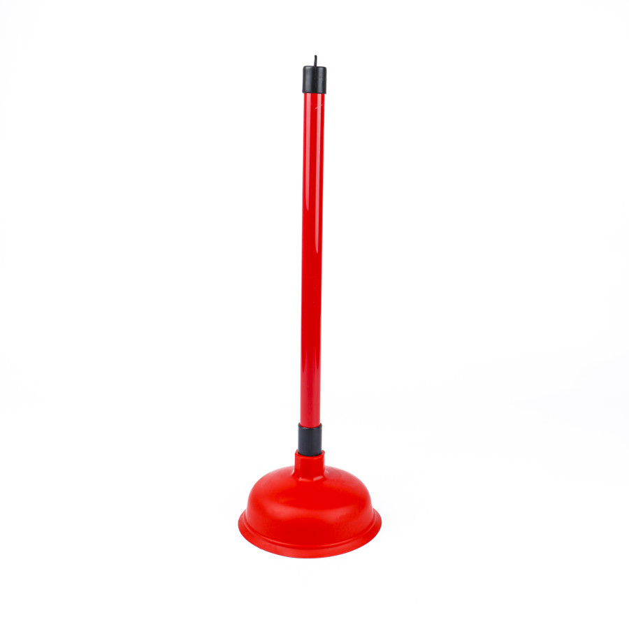 Oaxy Toilet Pump Air Plunger Steel Handle Rubber Nozzle 46cm - 2 Color Pack