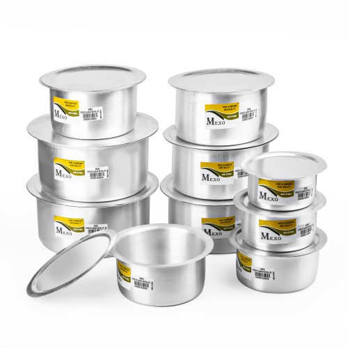 Mexo 10pc Aluminium Cooking Pot Set with Lid (Topes) 5.5
