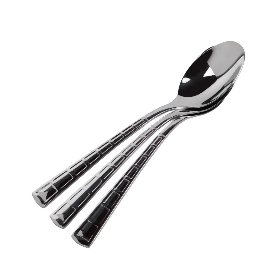 BECHOWARE 3pc Stainless Steel Pattern Design Table Spoon Set 20cm - Silver