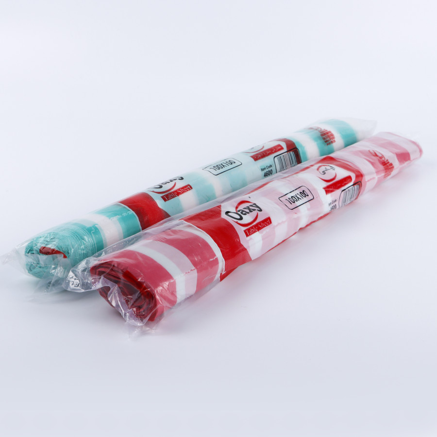 Oaxy Plastic Table Sheet Sufra Roll 440g 100x100 - 2 Color Pack 