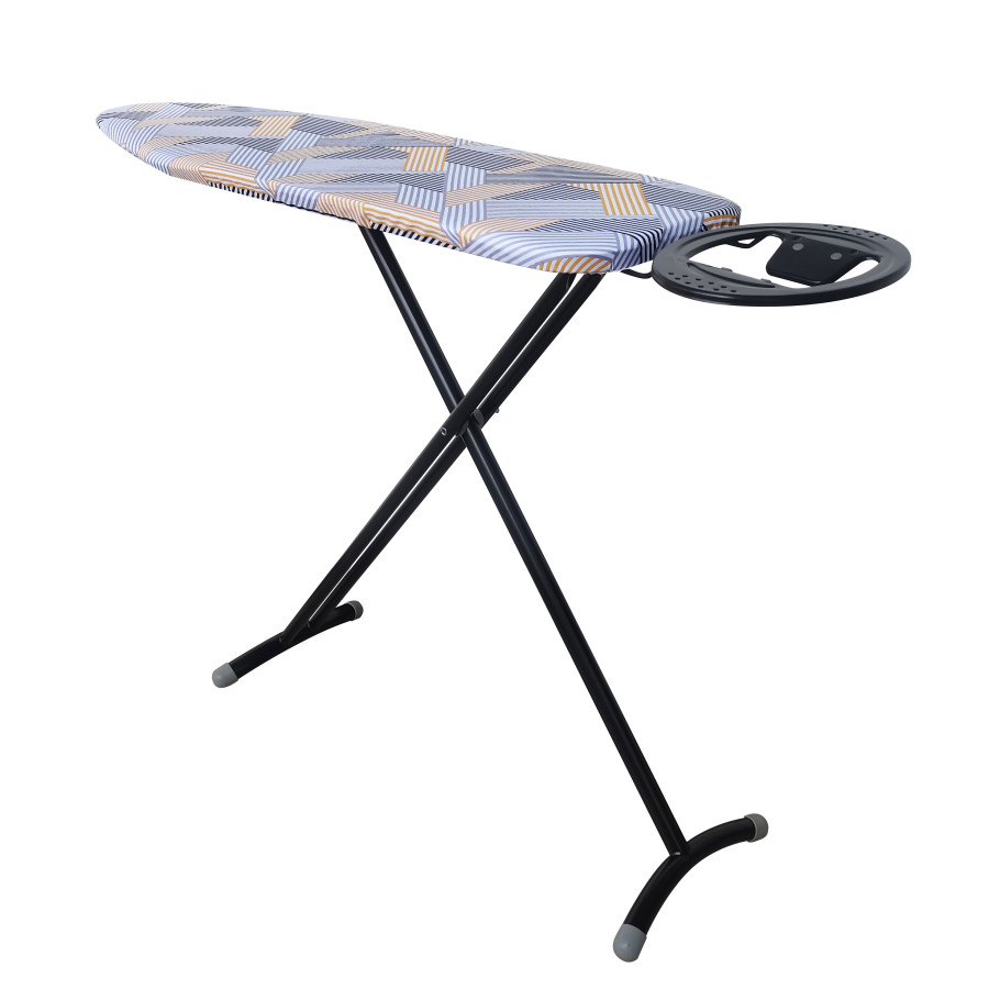 KITCHENMARK Ironing Board with Steam Iron Rest Foldable Stripes Design 109x33 cm