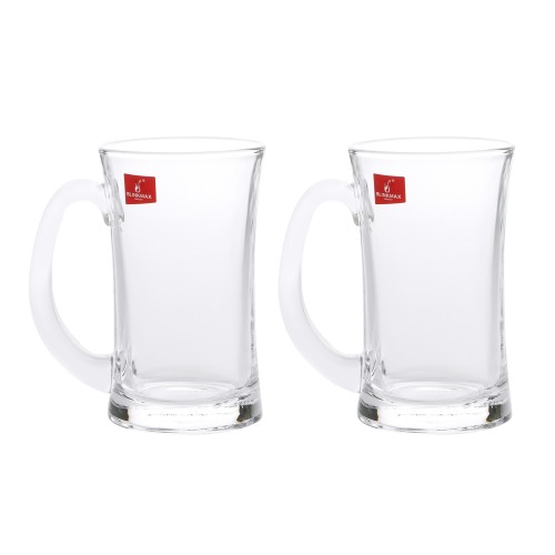 BLINKMAX 2pc Beer Glass Mug Tumbler Set Transparent Drinkware 320ml
