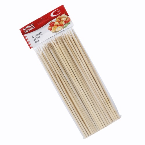 KITCHENMARK 50pc Bamboo BBQ Skewers Pack - 20cm