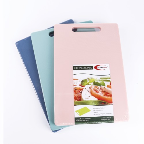 KITCHENMARK PE Plastic 19mm Chopping Cutting Board 34cm - 3 Color Pack