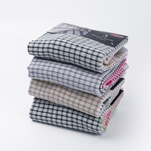 KITCHENMARK Cotton Kitchen Towels 3pc Pack x 4 Set 