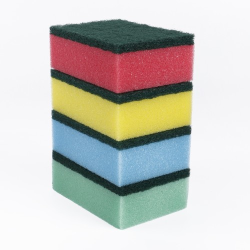 Generic 4pc Sponge Scouring Pad 10cm - Multicolor