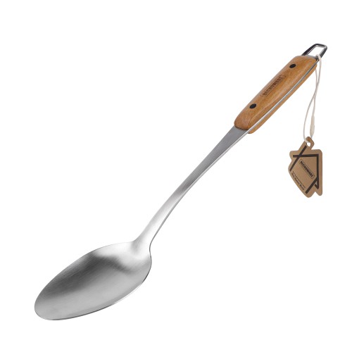 BECHOWARE Stainless Steel Wooden Basting Serving Spoon 37cm