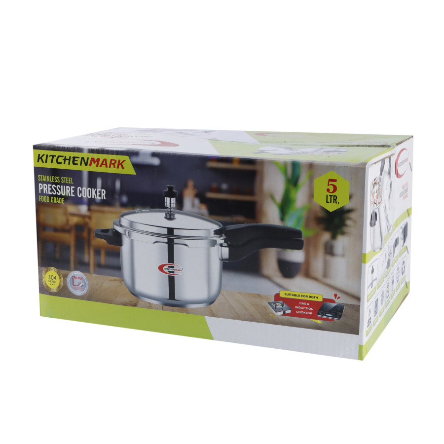 KITCHENMARK Stainless Steel Pressure Cooker 5 Ltr