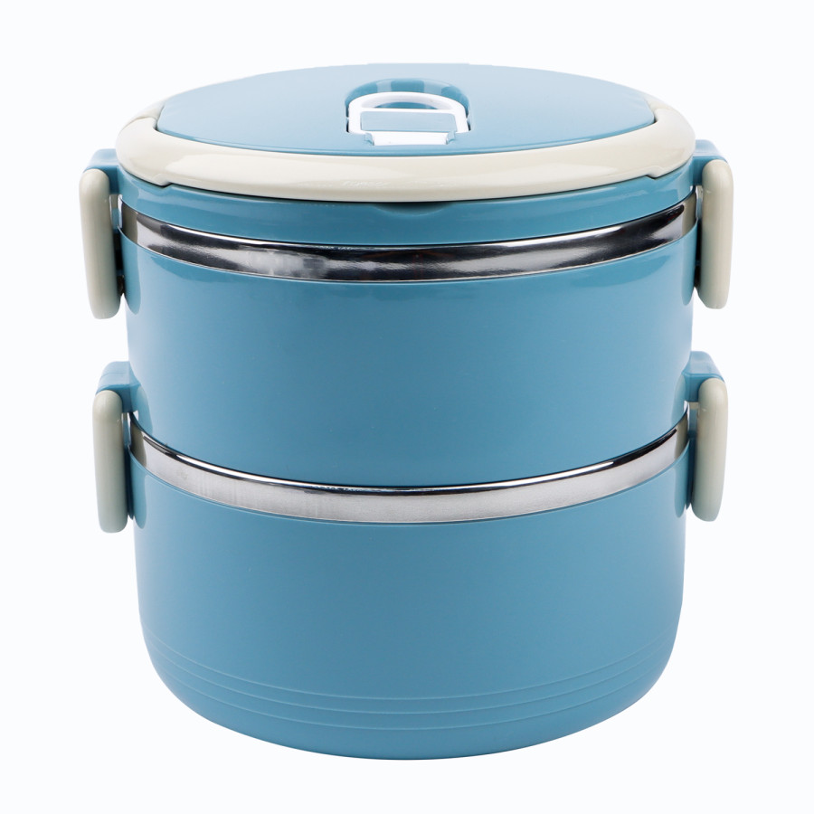 Generic Stainless Steel Round Double Layer Lunch Box 1016mL - 3 Color Pack