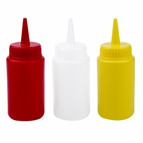 Generic 3pc Plastic Ketchup Bottle 250ml - 3 Color Pack