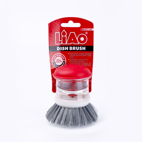 LIAO Round Dish Cleaning Brush 8cm - Red