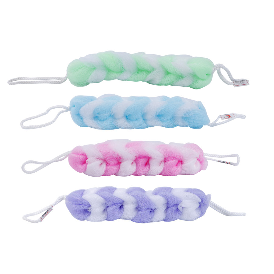 Generic 12pc Long Bath Leaf Loofah 65g - 5 Color Pack