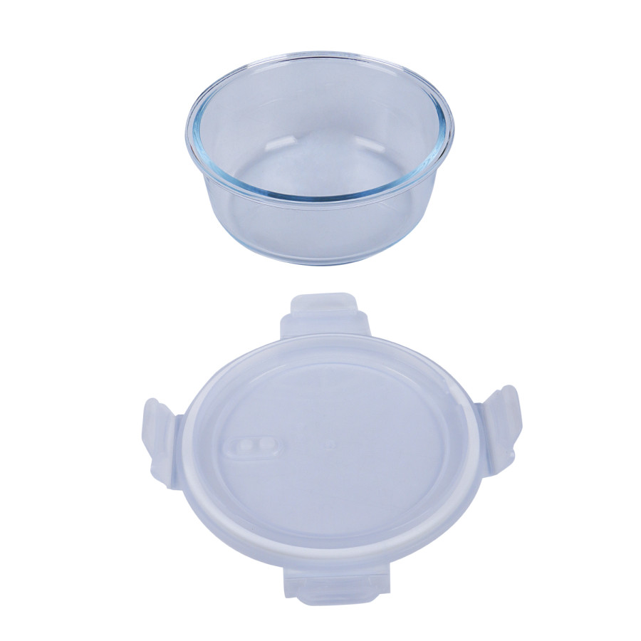 Generic Microwavable Glass Storage Circle Container 950ml - White