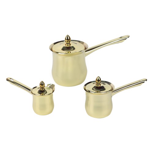 Generic Stainless Steel Coffee Warmer 3pc Set - Gold