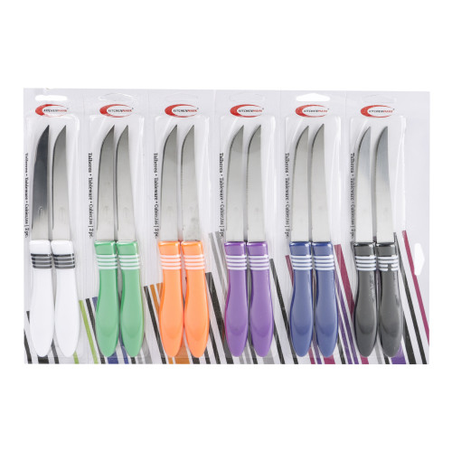 KITCHENMARK Stainless Steel Kitchen Knife 12pcs 6 Color Pack