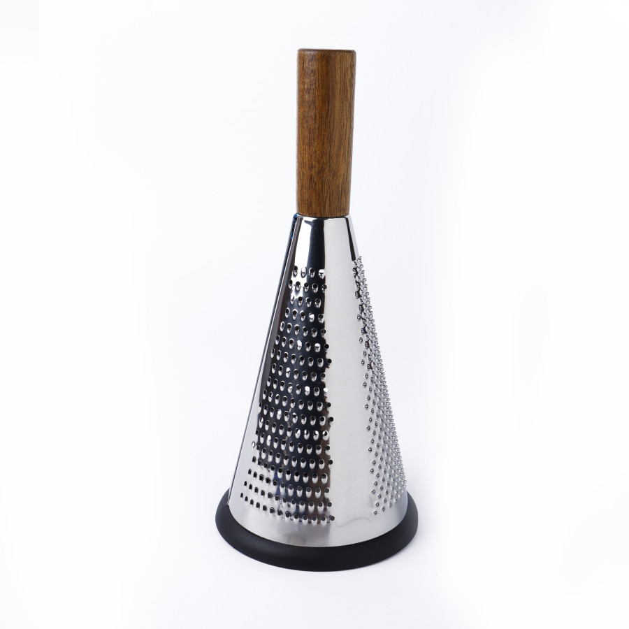 Generic Stainless Steel 3-way Grater with Wooden Handle 27.5cm