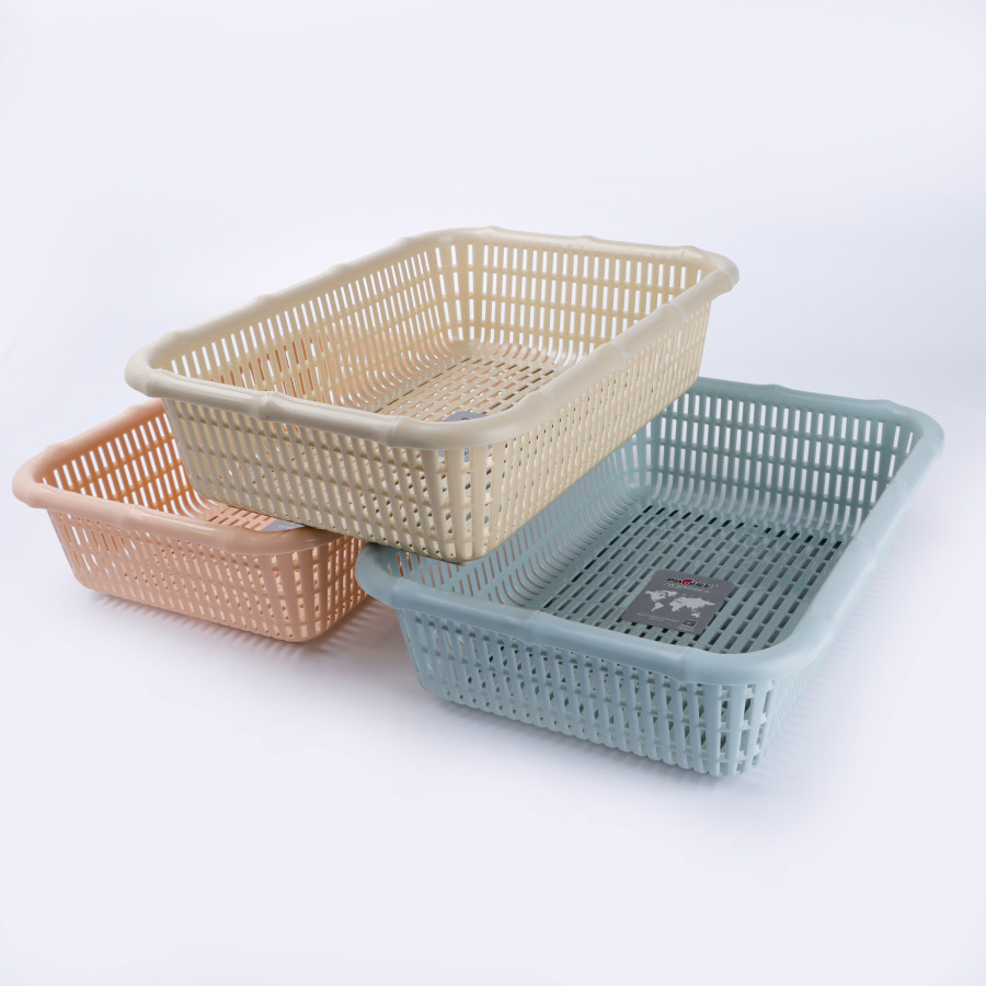 Generic Plastic Colander Strainer Rectangle 40cm - 3 Color Pack