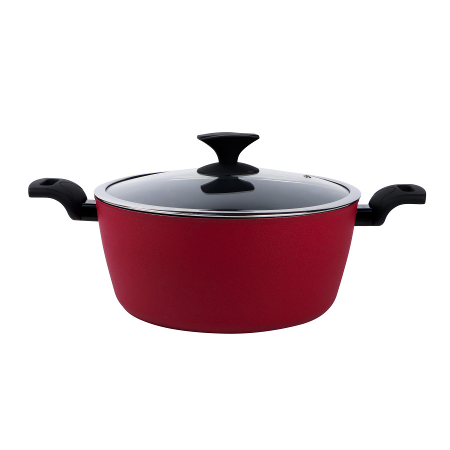 BECHOWARE 28cm Two Layer Coating Nonstick Casserole 7L - Red